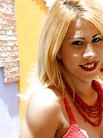 cute blonde she male